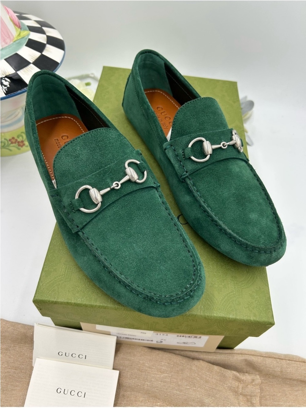 SOLD !!!! Men’s Gucci suede horse bit driver loafers size 7.5 it’s a US - Picture 2 of 8